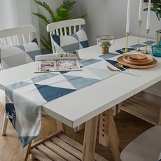 Homeflow 三角形麋鹿亮點簡約桌旗, 30 x 180 cm, 藍色