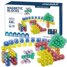 OZ TOY 磁吸建築方塊積木 透明 cfd08 120p, 混合顏色, 1個