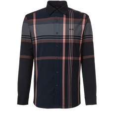 DAKS Golf 男士格紋線拼色棉混紡長袖高爾夫襯衫 DGSH1A210N2