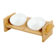 세븐집 조립식 고양이 밥그릇 거치대 2구, 1세트