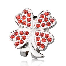 幸運草高爾夫球標 含夾子, 亮粉紅, 1個