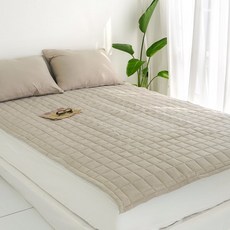 스코홈 국내 제조 단잠시리즈 논슬립 침대패드, 단잠베이지