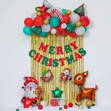 피앤비유니티 크리스마스 풍선세트 모음, 1세트, 35 산타 + 루돌프 골드