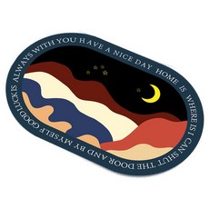 팅올 일러스트 욕실 발 매트 40 x 60 cm, 풍경2, 1개