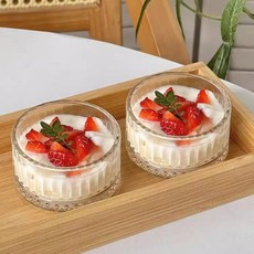 Daparang Cellen 布丁優格冰淇淋甜點碗 2入 + 碗蓋 2入組 HJ0351 75ml, 直條紋, 1套