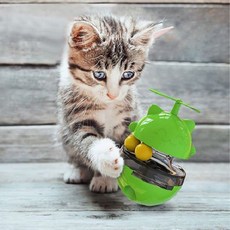 예보들 고양이 움직이는 장난감 노즈워크 간식볼 프로펠러형, 그린, 1개