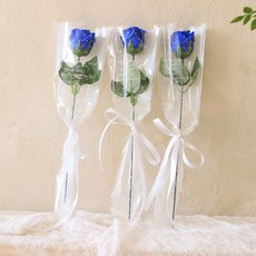 센트바스켓 비누꽃 쁘띠 장미 한송이 꽃다발, 딥블루, 3개