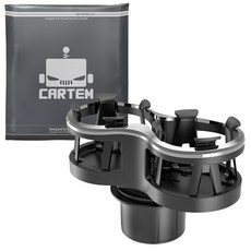 CARTEM 彈性車用雙杯架 CT146, 黑色, 1個