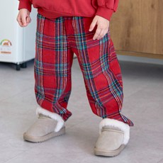 MARI N MORI 兒童款假日格紋保暖長褲