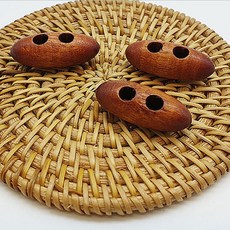 동대문단추왕 우드 떡볶이 총알 단추 30mm, 밤색, 12개