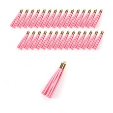 Home&Life 短版皮革流蘇, 粉紅色, 30個