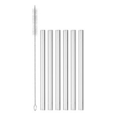 德國 VEGA 玻璃直吸管 附清潔刷 15cm, 1套, 6個裝