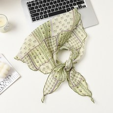 Mabsoshop 復古花卉雪紡髮帶圍巾 HR355