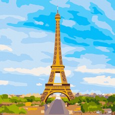 Play about 名畫繪畫 DIY 套組 艾菲爾鐵塔 旅行 數字油畫 20 x 20 cm, 混合色, 1個