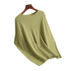 여성용 루즈핏 라운드넥 반팔 오프숄더 니트