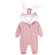 Kids Tales 孩童兔耳朵造型刷絨連帽連身衣