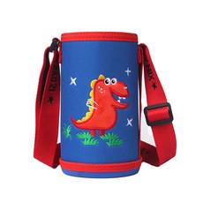 Hanbomnuri 斜背肩帶水瓶袋, 1個, 紅色恐龍