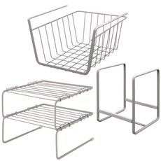 MONOMENT Wire 2 層收納架 + 擱板收納架 S + 小碟架, 單色, 1組