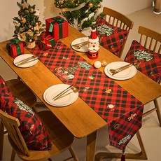 Block Mart 聖誕節餐桌裝飾旗 桌旗, 1個, TYPE 1 紅色, 30 x 160 cm