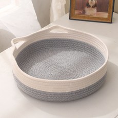 Daysoy 貓咪粉彩躲貓貓籃, 1個, 灰色