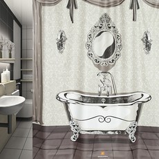 OneSevenNine 洛可可浴 布料浴簾, 1個, 單一顏色