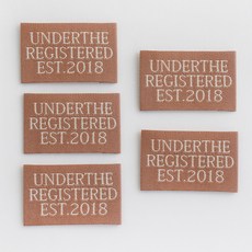 yarna EST2018 레터링 빈티지 디자인 패브릭 면 라벨, 브라운, 5개