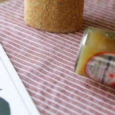 寬幅 30支 紗染棉人造絲混紡條紋布料 1502, 紅色, 1個