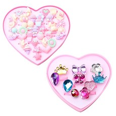 粉彩造型戒指 36入+閃亮造型戒指 10入