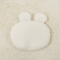 lolbaby 嬰幼兒用天絲3D網眼定型枕 + 小熊枕套組, 象牙白(枕套), 1套