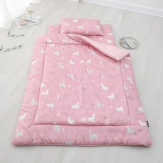 BEAUTE HOUSE 孩童四季用莫代爾可水洗枕被墊3件組, 粉色(羊駝款)