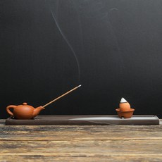 박스힐 인센스스틱 홀더 아이디어 오브제 찻주전자, 브라운