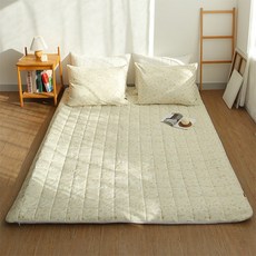 韓國 amante Little Garden 2 純棉鋪棉床墊套, 米色