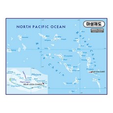 지도닷컴 지형 코팅형 마셜제도지도 210 x 150 cm, 1개