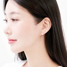 노이드비 골드 여성 진주귀걸이 한쌍 침타입 핑크