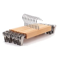 Yuzwin高級原木裙子褲子衣架, 10個, 混合顏色