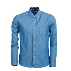 Edgeae 男士領口亮點基本牛仔長袖襯衫 MCTCT5201S1