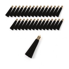 Home&Life 短版皮革流蘇, 黑色, 30個