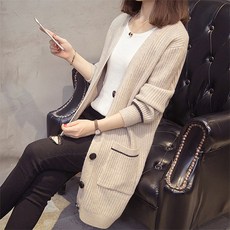 空氣感長版大衣風格針織外套