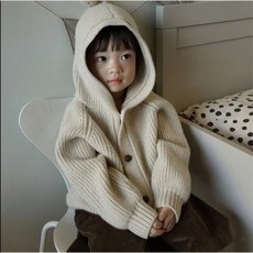 Arbe 兒童小號連帽針織開襟衫