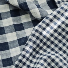 Cheonpam 寬幅30支雙層 Comely 格紋布料, 海軍藍