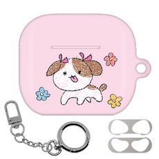 몬드몬드 에어팟 3세대 하드 케이스 + 철가루 방지 스티커 + 키링 세트, 크레용 애니멀크레용, 1개