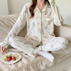 안나앤코 여성용 잭레빗 긴팔 파자마 상하의 세트