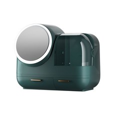 워터샤인 LED 무드등 팬선풍기 멀티 화장품 보관함, 그린
