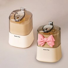 Market Plan 造型單鍵式牙籤收納盒組 基本款 + 蝴蝶結, 1套, 象牙白