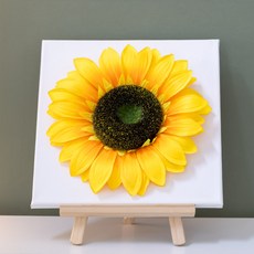 花樹向日葵盛開帆布畫框畫架組 正方形 單件, 混合色