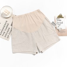 Star Cross 高低腰亞麻孕婦短褲 高腰