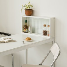 woodray Milky 廚房中島玻璃隔板 600, 白色