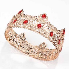 Damon 樹葉圓形點綴自助婚禮頭飾 VCX011, 金紅色, 1個