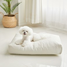 바비숑 반려동물 스너그 베드, 아이보리, 1개