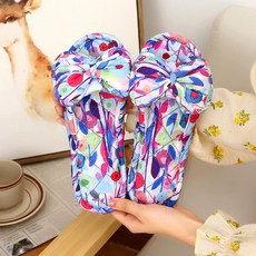 EVER HOUSE 可愛花園風花朵室內拖鞋, 藍色, 1個